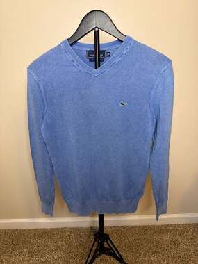 ☀️Vineyard Vines V-Neck Sweater With Cashmere Blue Size XS